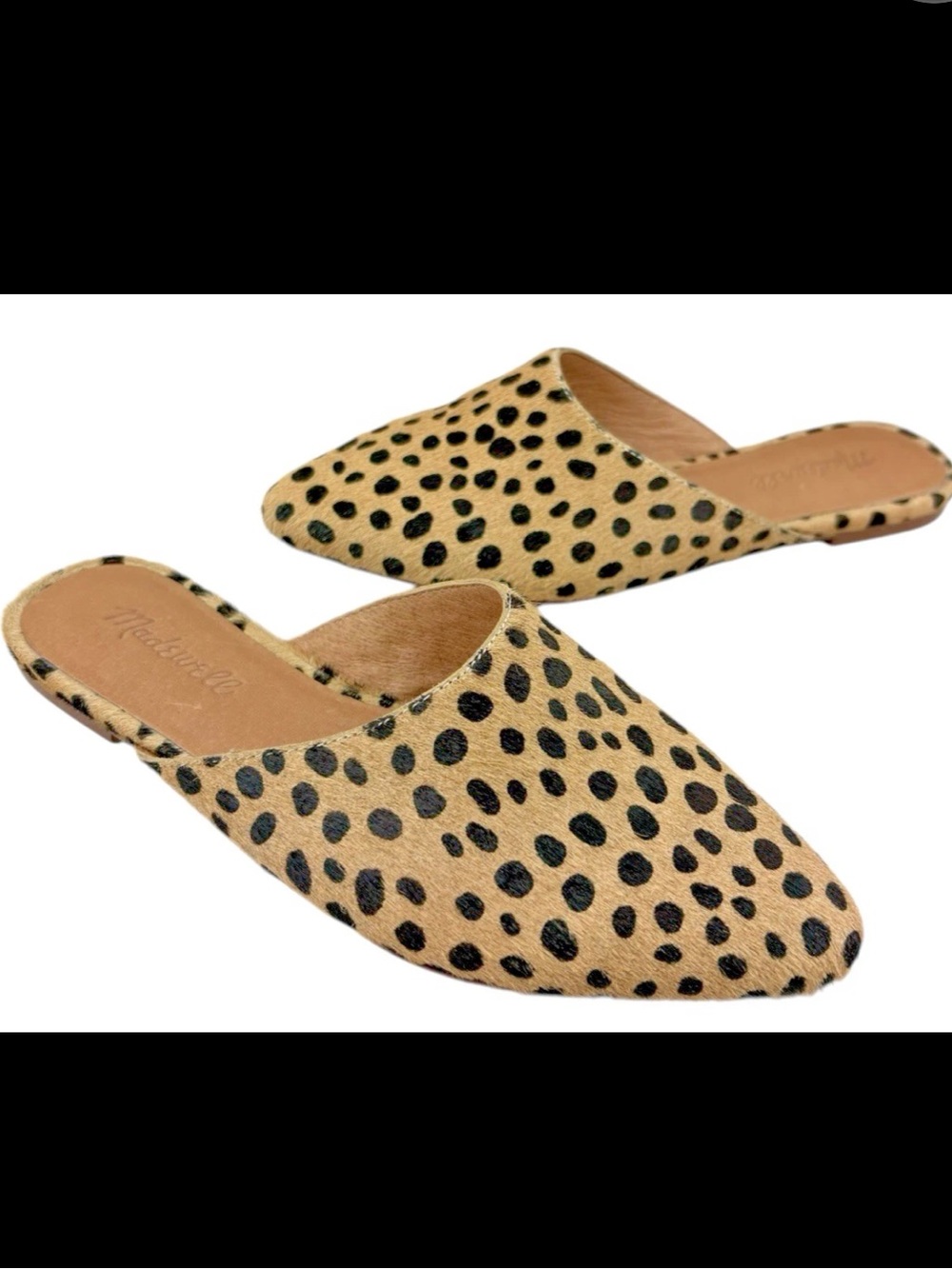 Madewell Cheetah Print Slip-On Mules in Tan and Black - Picture 2 of 12